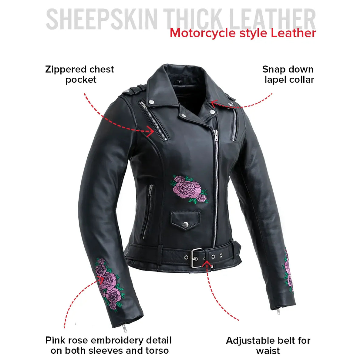 Bloom - Women's Motorcycle Leather Jacket