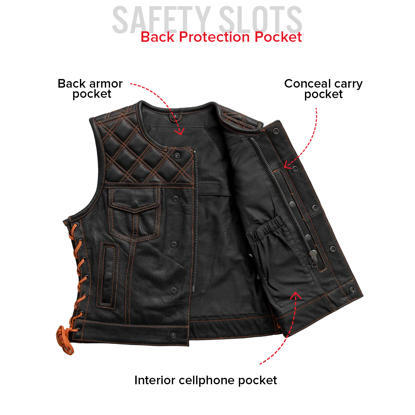 BONNIE PERFORATED WOMEN'S LEATHER VEST