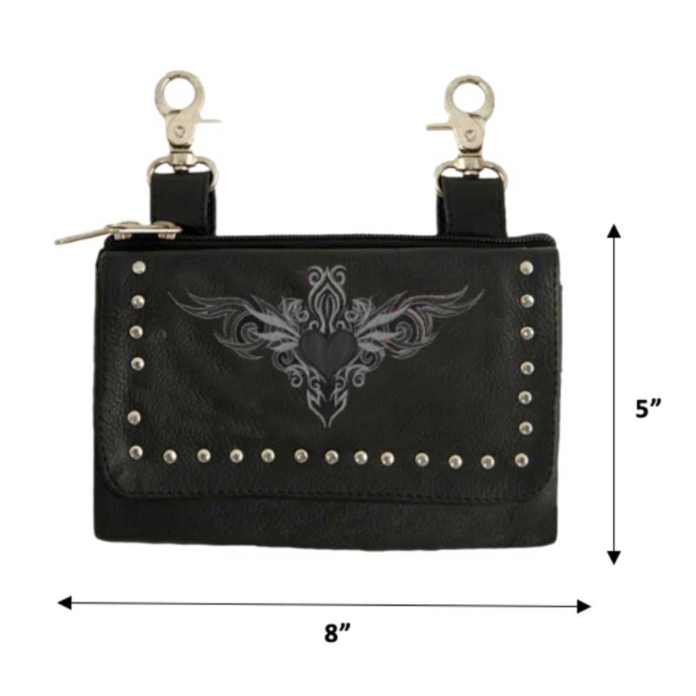 GRAY HEART CLIP ON BAG