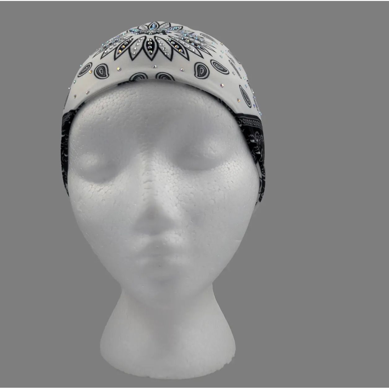 WHITE STARBURST PAISLEY HEADBAND
