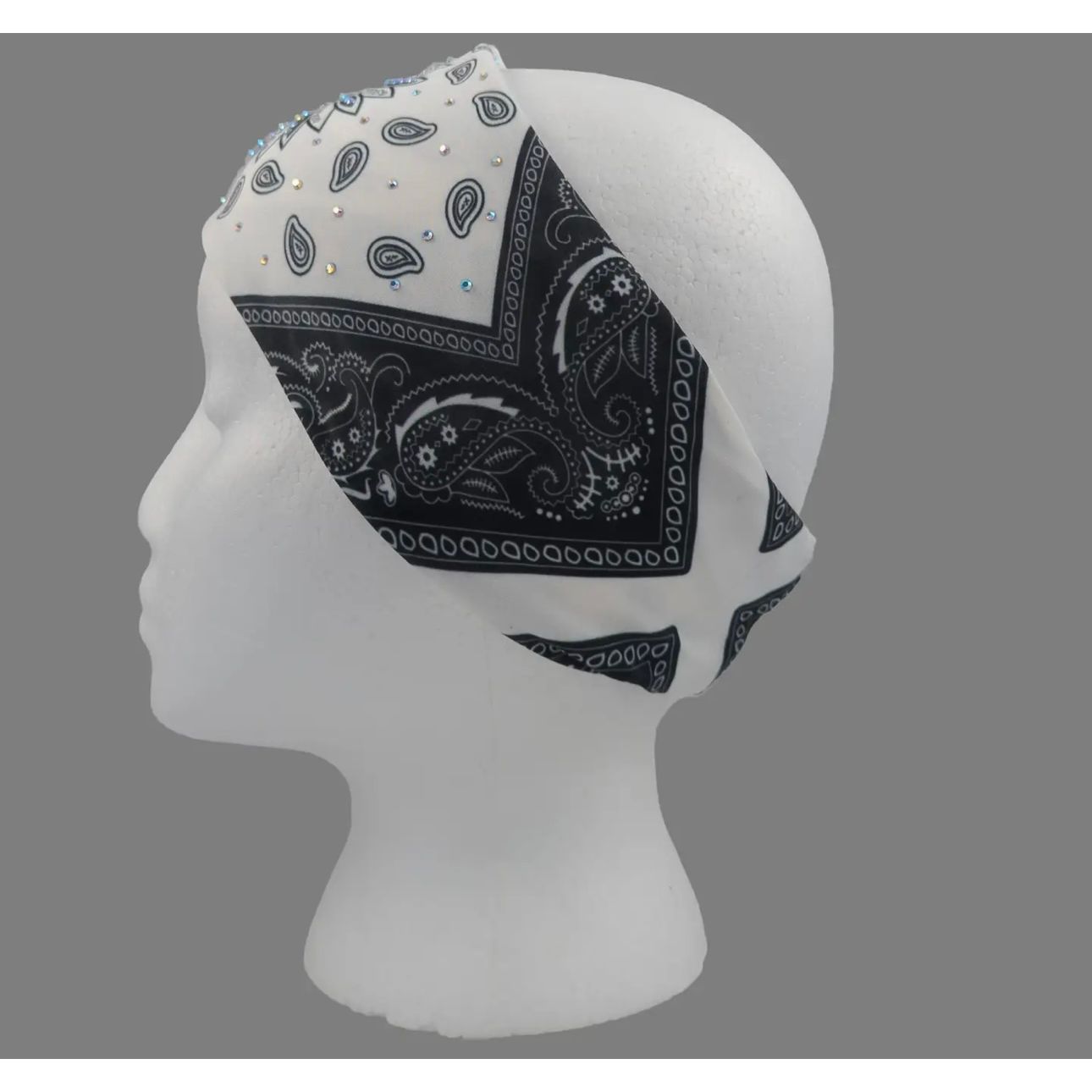 WHITE STARBURST PAISLEY HEADBAND