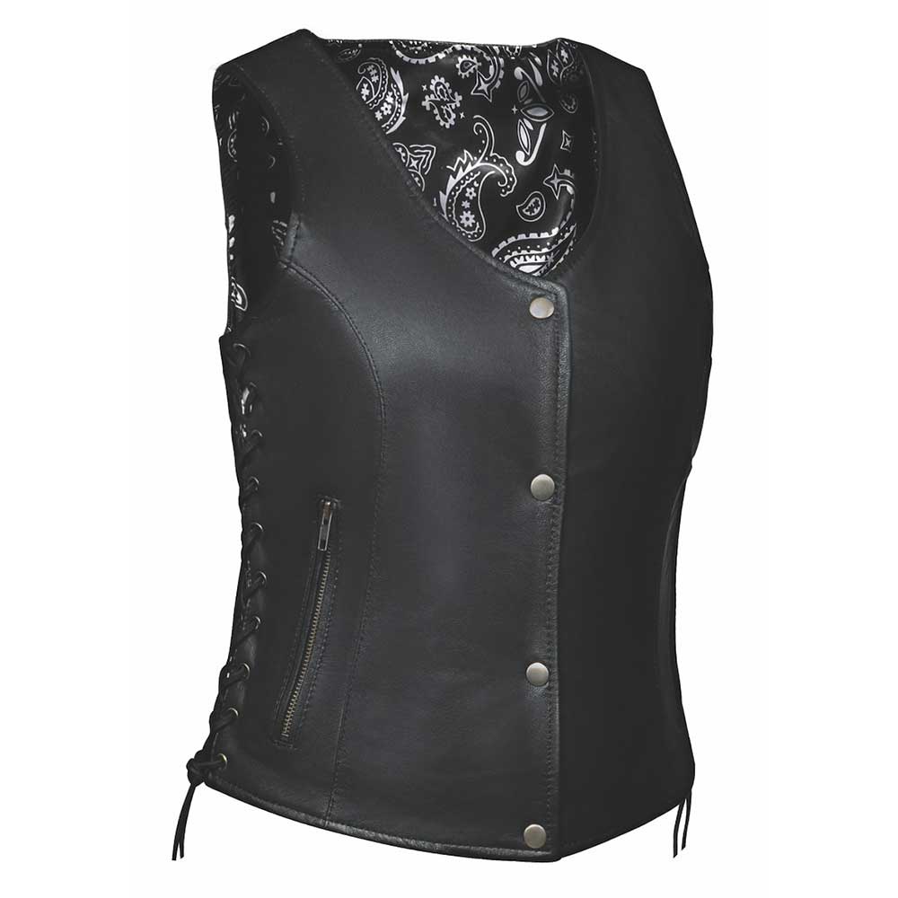 BLACK PAISLEY LEATHER VEST