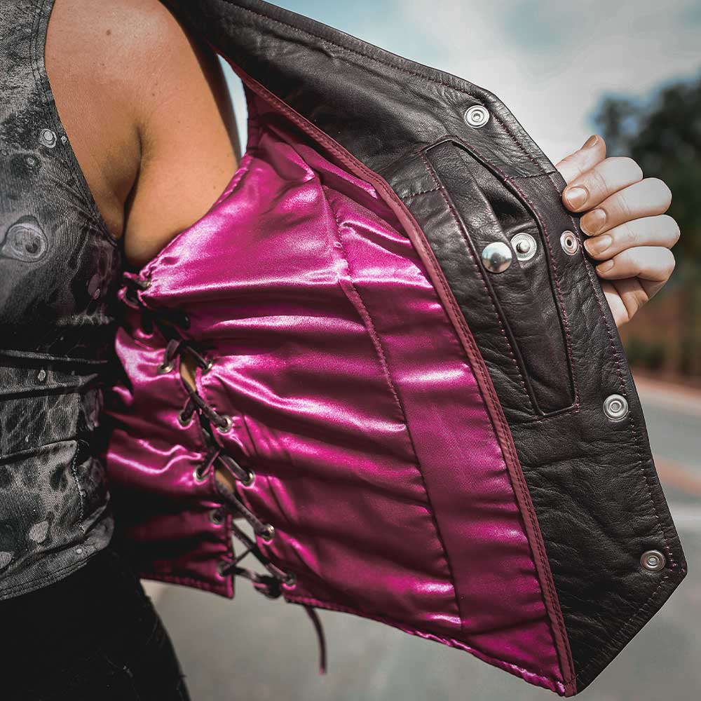 PURPLE LEATHER VEST