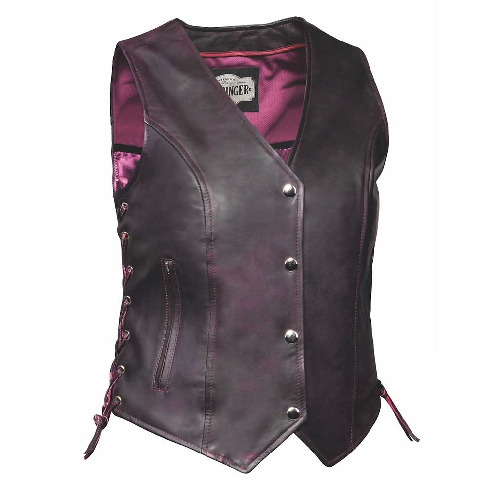 PURPLE LEATHER VEST
