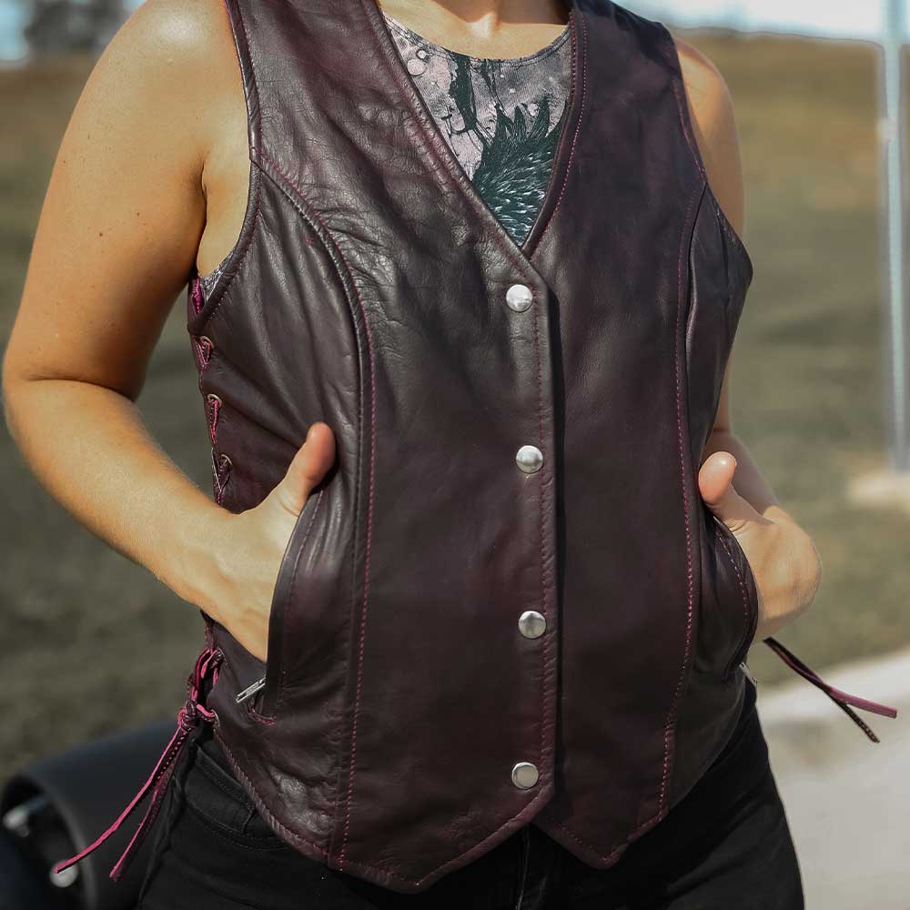 PURPLE LEATHER VEST