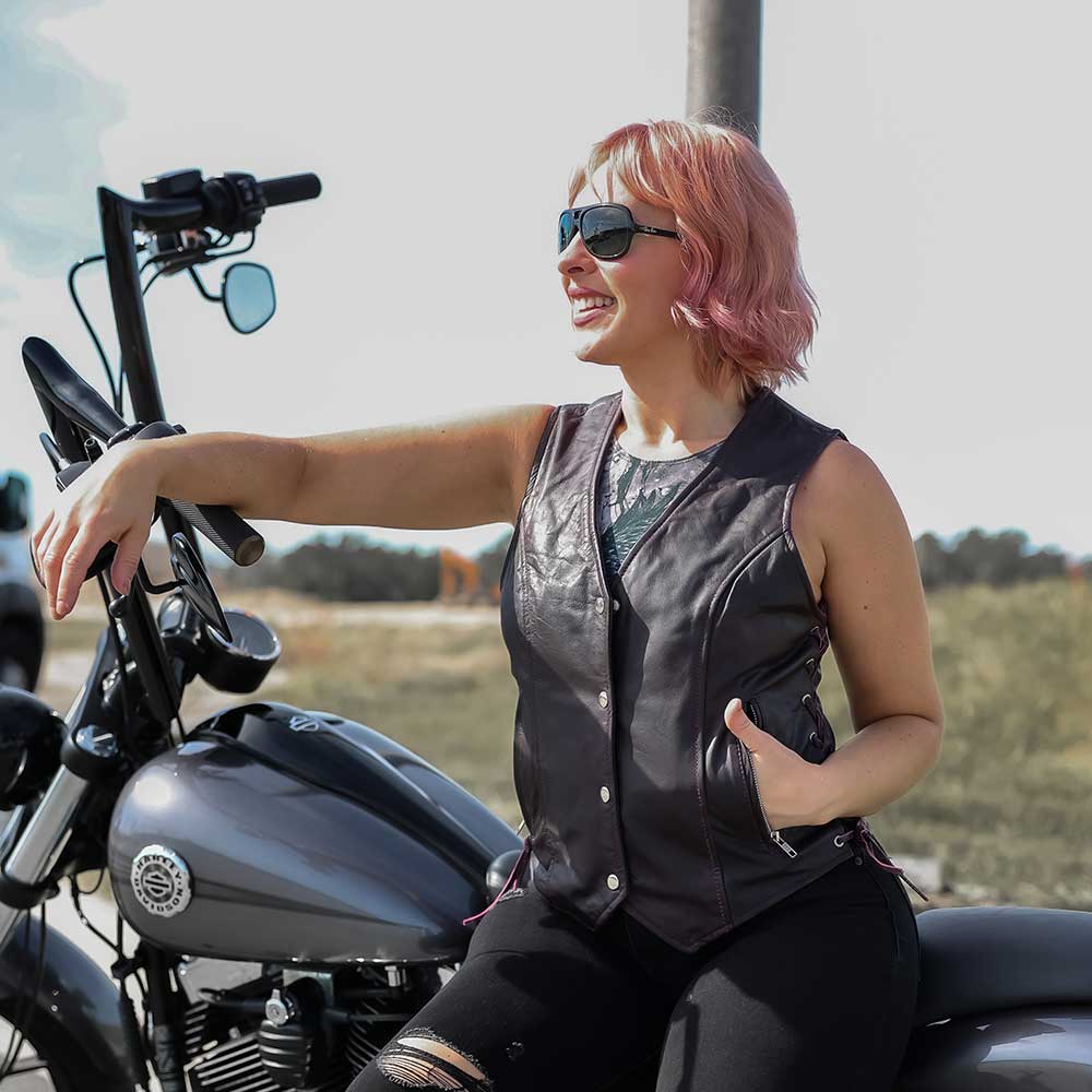 PURPLE LEATHER VEST