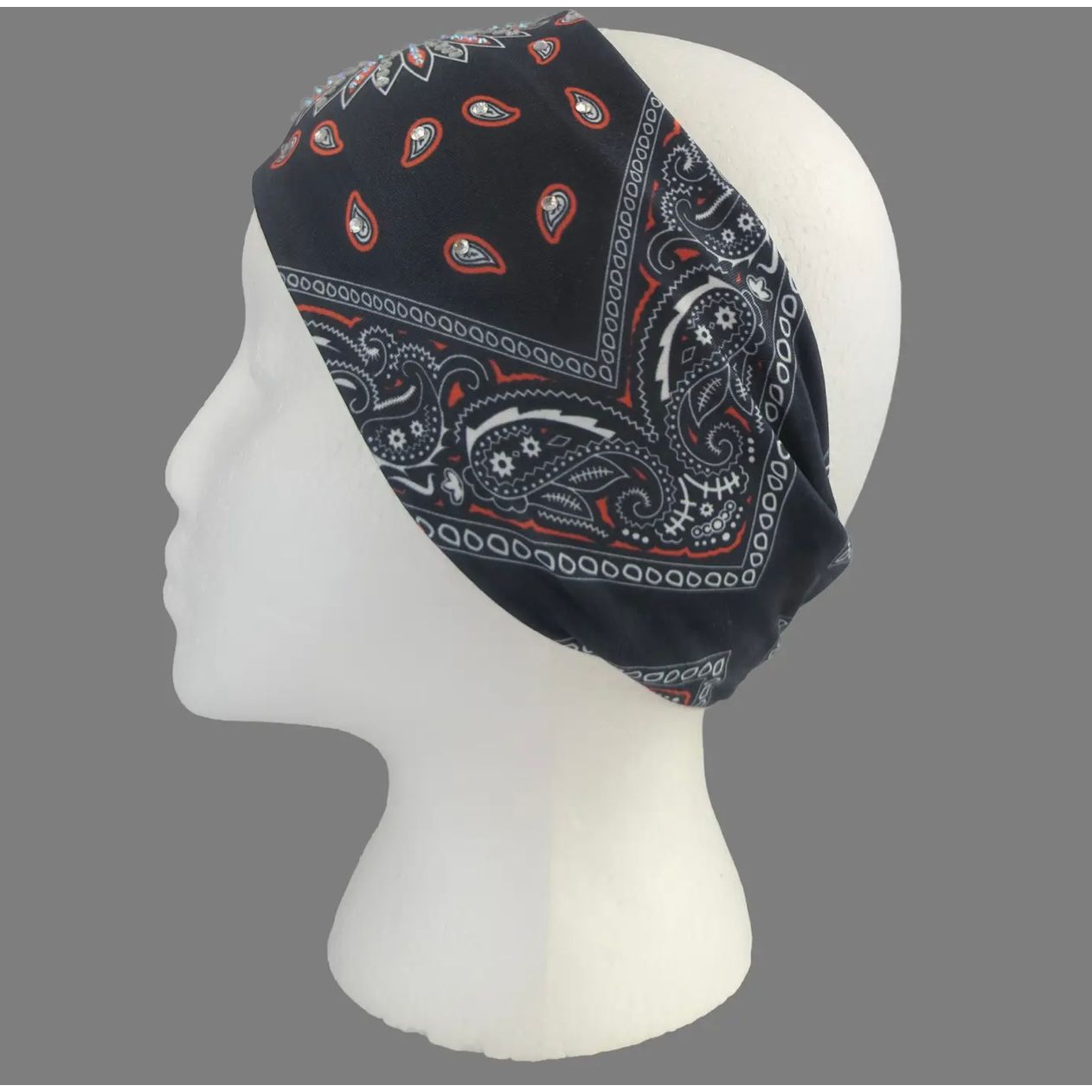 BLACK STARBURST PAISLEY HEADBAND