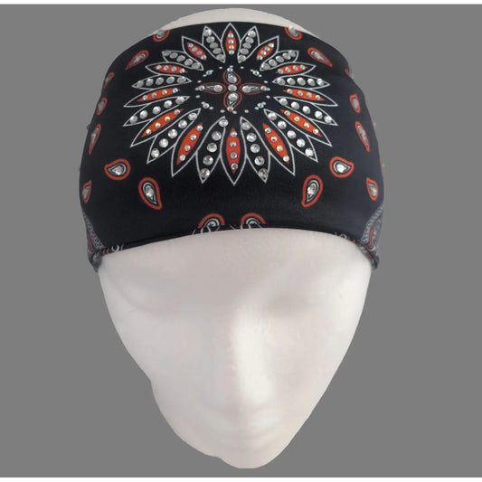 BLACK STARBURST PAISLEY HEADBAND