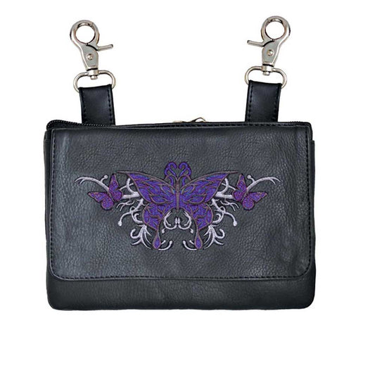 PURPLE BUTTERFLY CLIP ON BAG