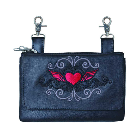 RED HEART WING CLIP ON BAG