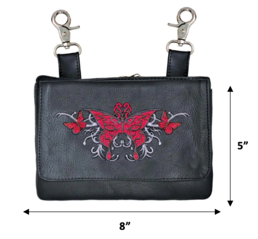 RED BUTTERFLY CLIP ON BAG