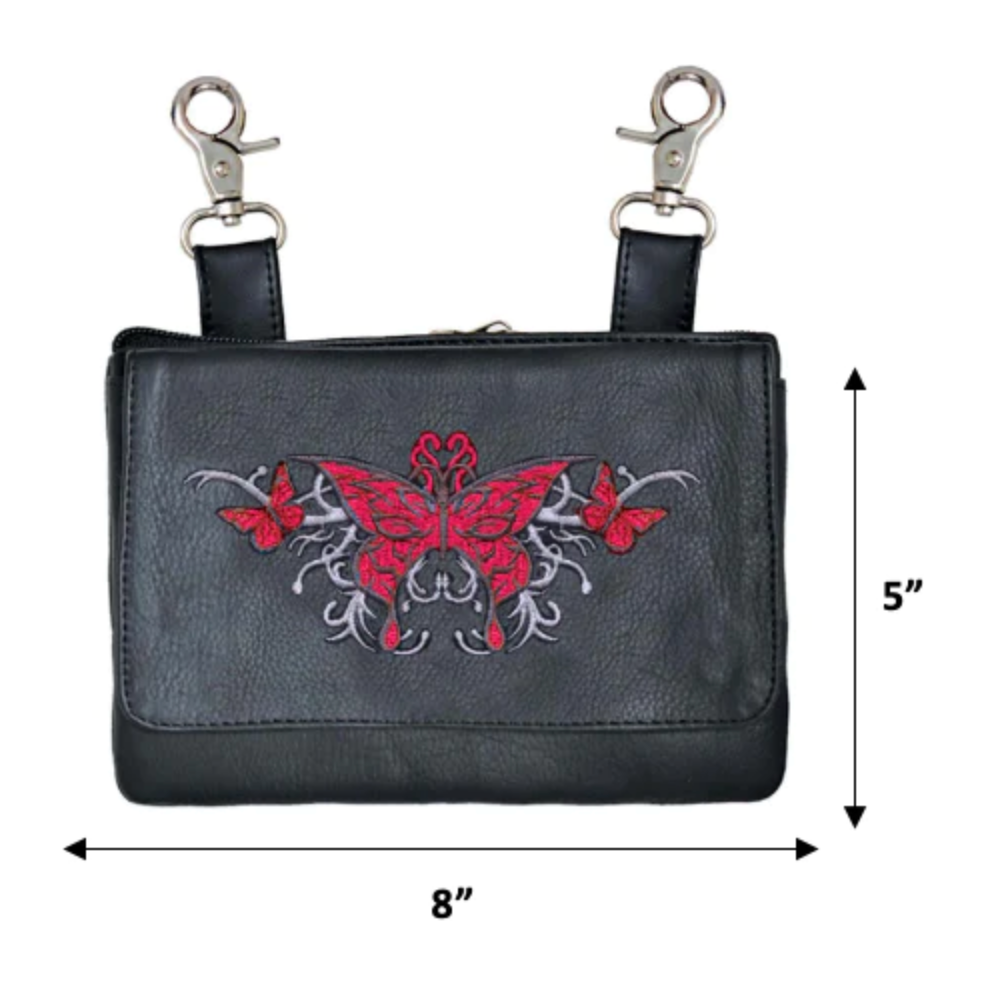 RED BUTTERFLY CLIP ON BAG