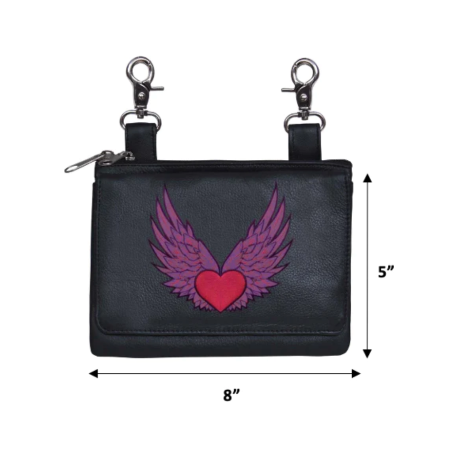 HEART AND WING CLIP ON BAG