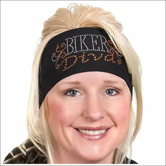 BIKER DIVA RHINESTONE HEADBAND - HEADBAND