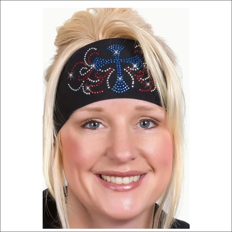 BLUE CROSS RHINESTONE HEADBAND - HEADBAND