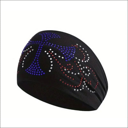 BLUE CROSS RHINESTONE HEADBAND - HEADBAND