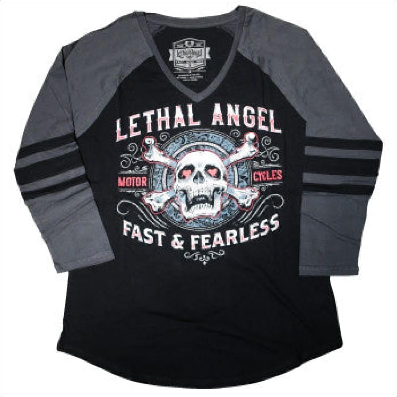 LETHAL THREAT WOMEN’S FAST & FEARLESS RAGLAN SLEEVE SHIRT - T-SHIRT