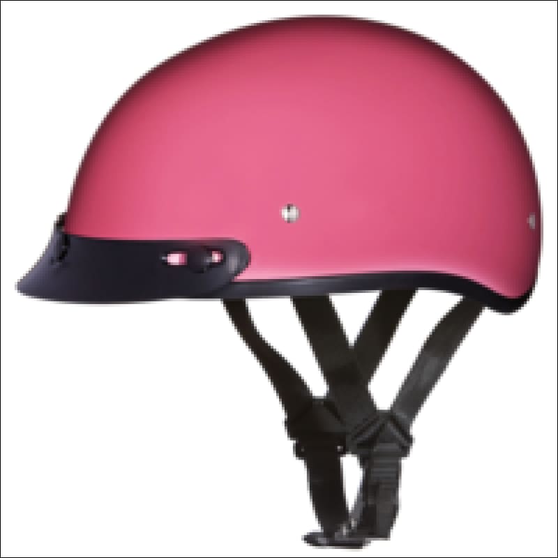 D.O.T. DAYTONA SKULL CAP HI-GLOSS - PINK - 2XS / VISOR -WOMEN'S MOTORCYCLE  HELMET