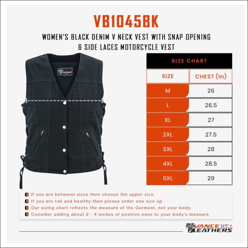 WOMEN’S BLACK DENIM SNAP FRONT VEST - VEST