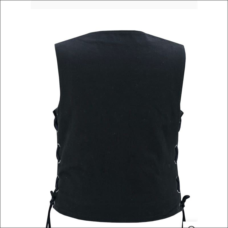 WOMEN’S BLACK DENIM SNAP FRONT VEST - VEST