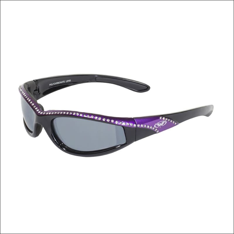 MARILYN 11 WOMENS FOAM PADDED MOTORCYCLE RIDING GLASSES - PURPLE/BLACK - GLASSES