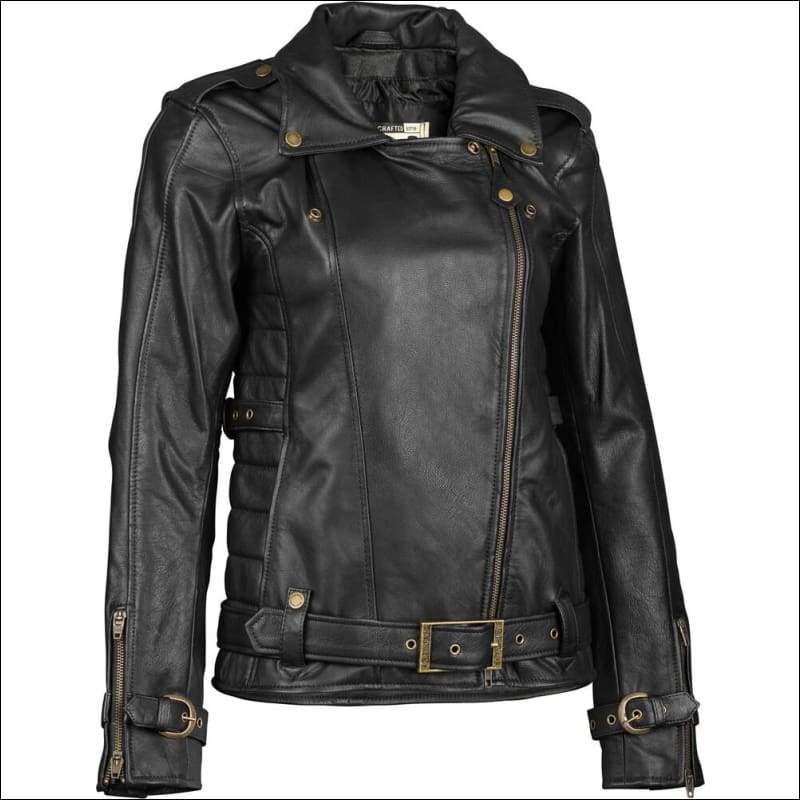 HIGHWAY 21 WOMEN’S PEARL LEATHER JACKET BLACK - S - JACKET