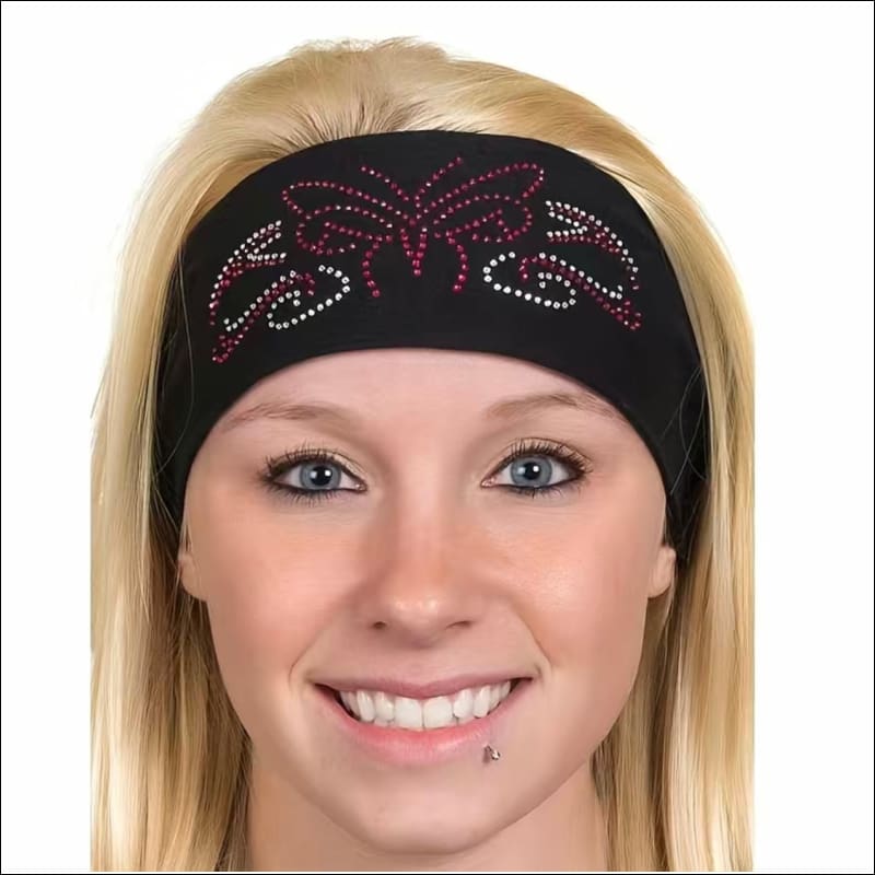 BUTTERFLY PINK RHINESTONE HEADBAND - HEADBAND