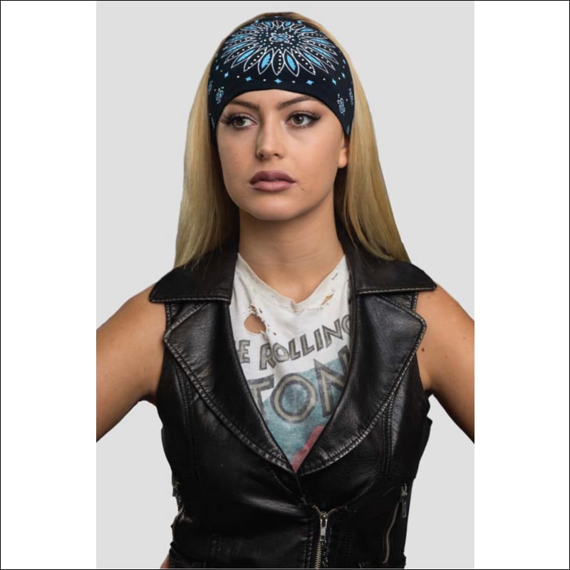 TEAL SUNRISE PAISLEY WITH GEMS EZ BANDZ - HEADBAND