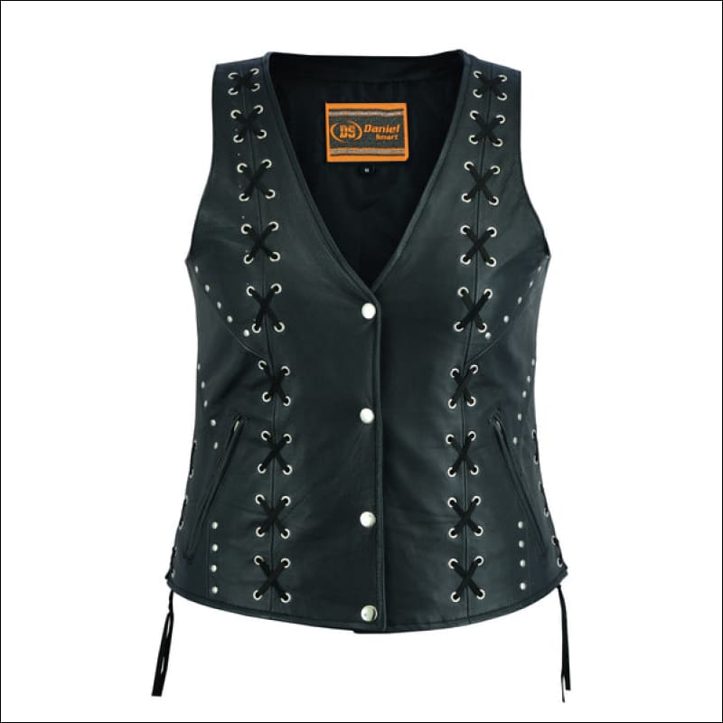 THE LACY VEST - XS / BLACK W/ SILVER RIVET - VEST