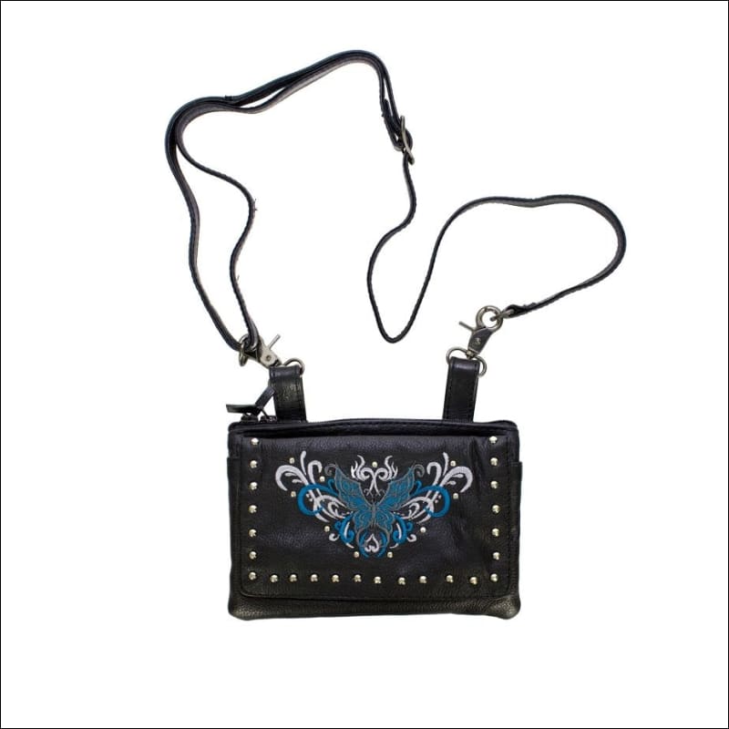 BUTTERFLY LEATHER CLIP BAG
