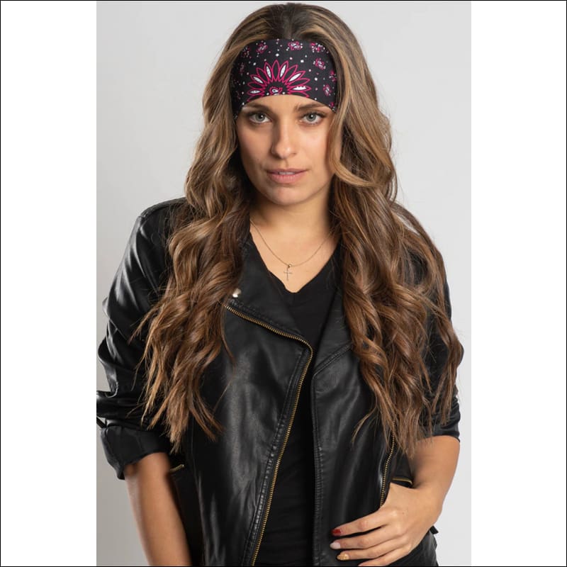 PINK PAISLEY WITH GEMS EZ BANDZ THIN - Headbands