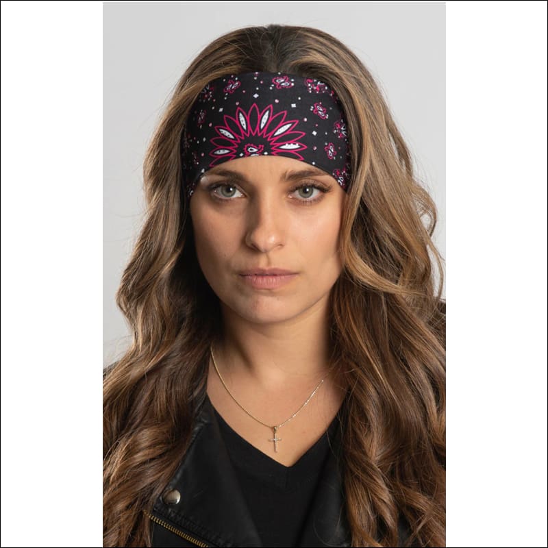 PINK PAISLEY WITH GEMS EZ BANDZ THIN - Headbands