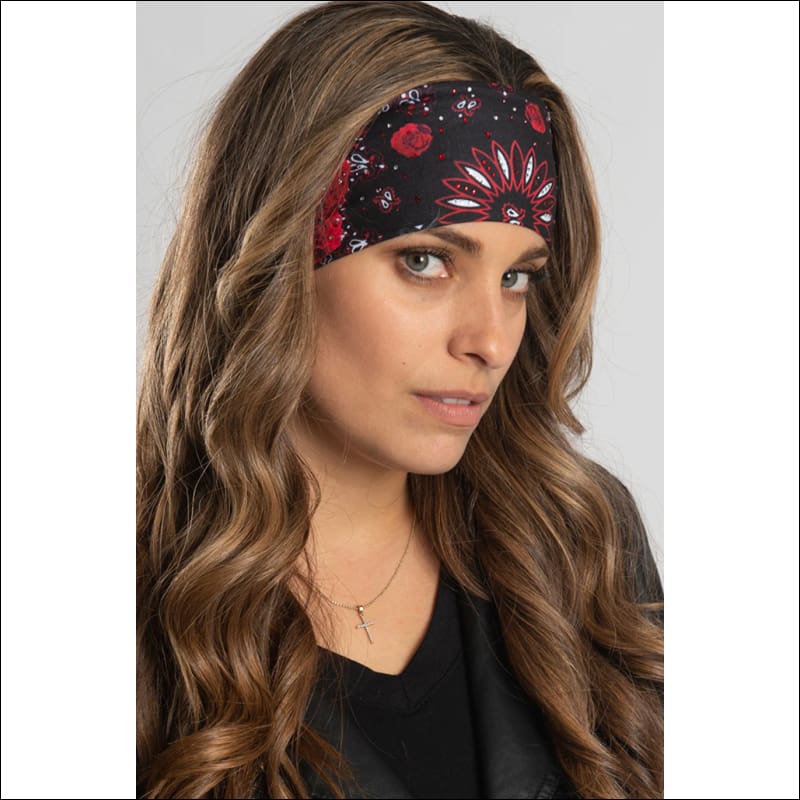 ROSE PAISLEY WITH GEMS THIN EZ BANDZ - Headbands