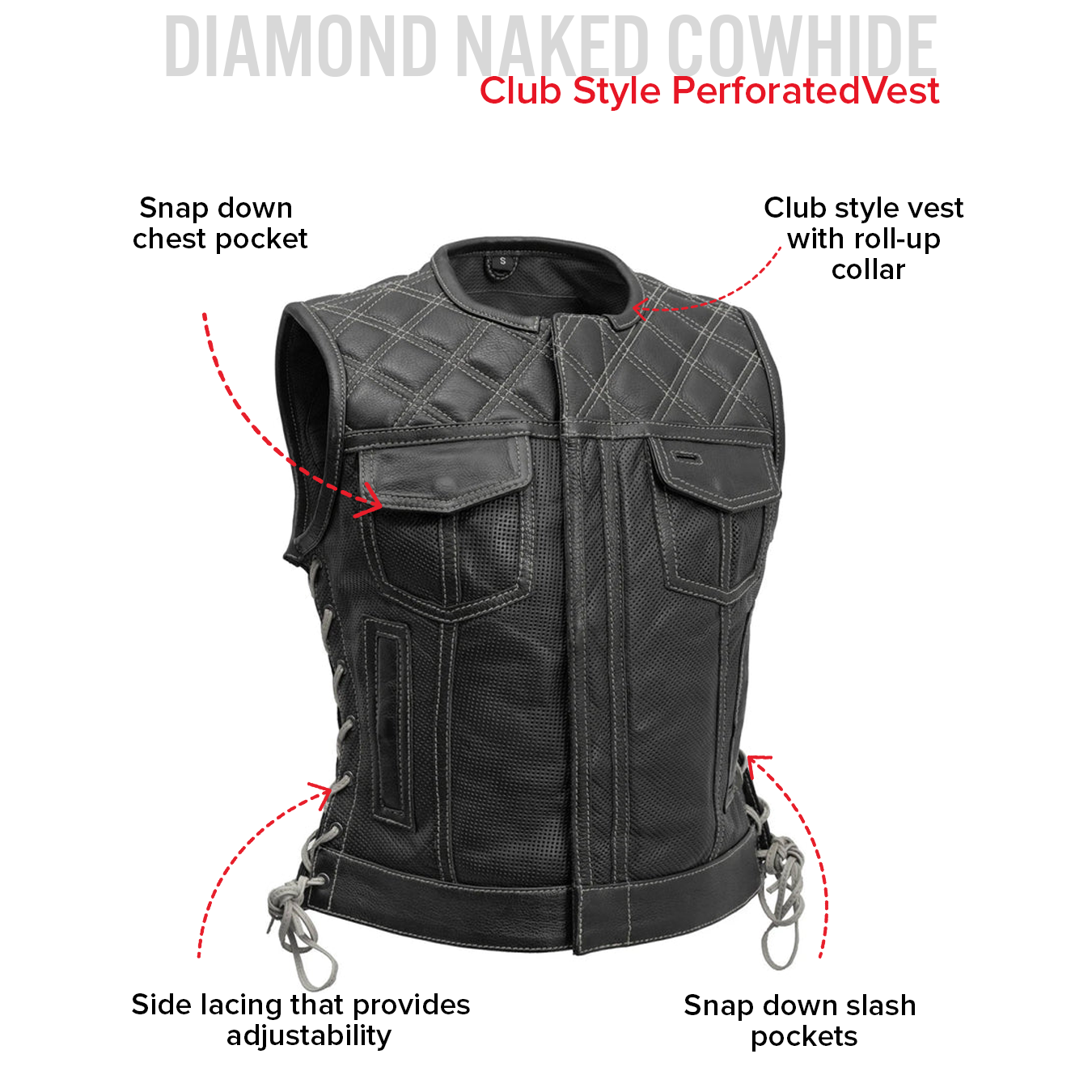 BONNIE PERFORATED WOMEN'S LEATHER VEST