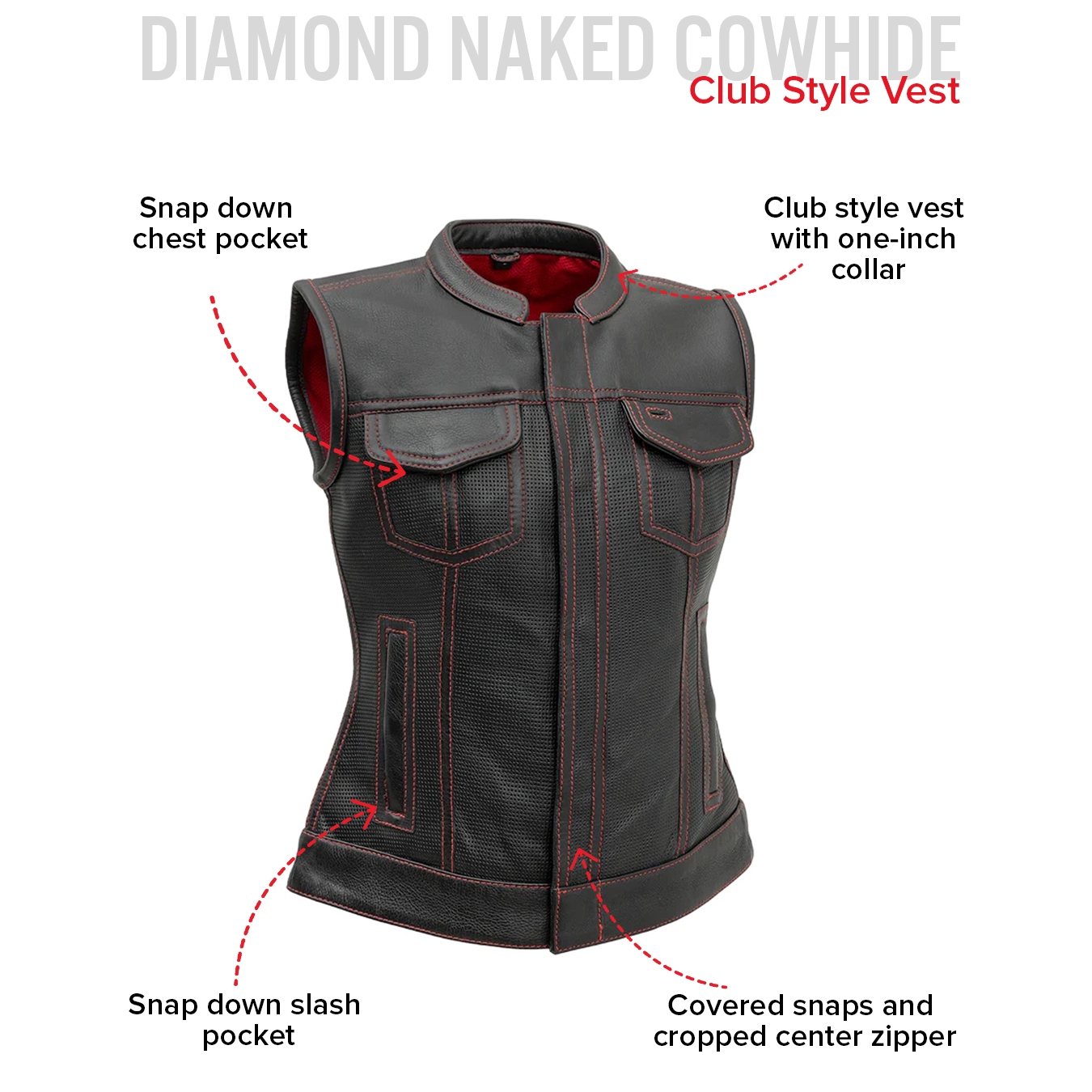 JESSICA PERFORATED LEATHER VEST