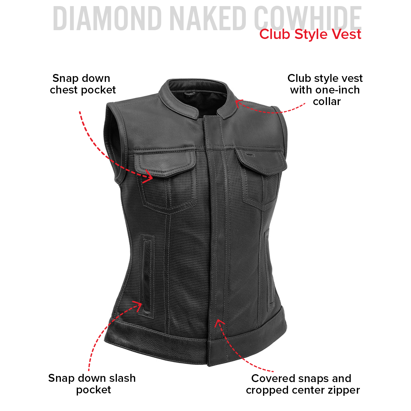 JESSICA PERFORATED LEATHER VEST