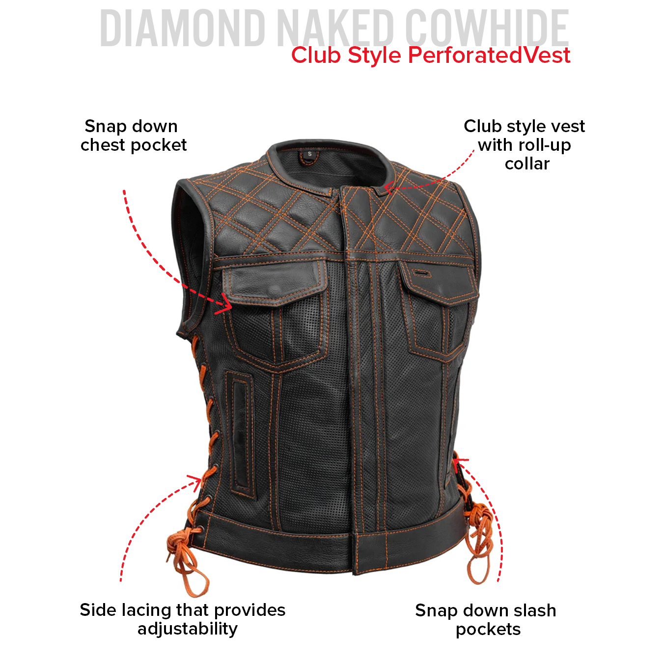 BONNIE PERFORATED WOMEN'S LEATHER VEST