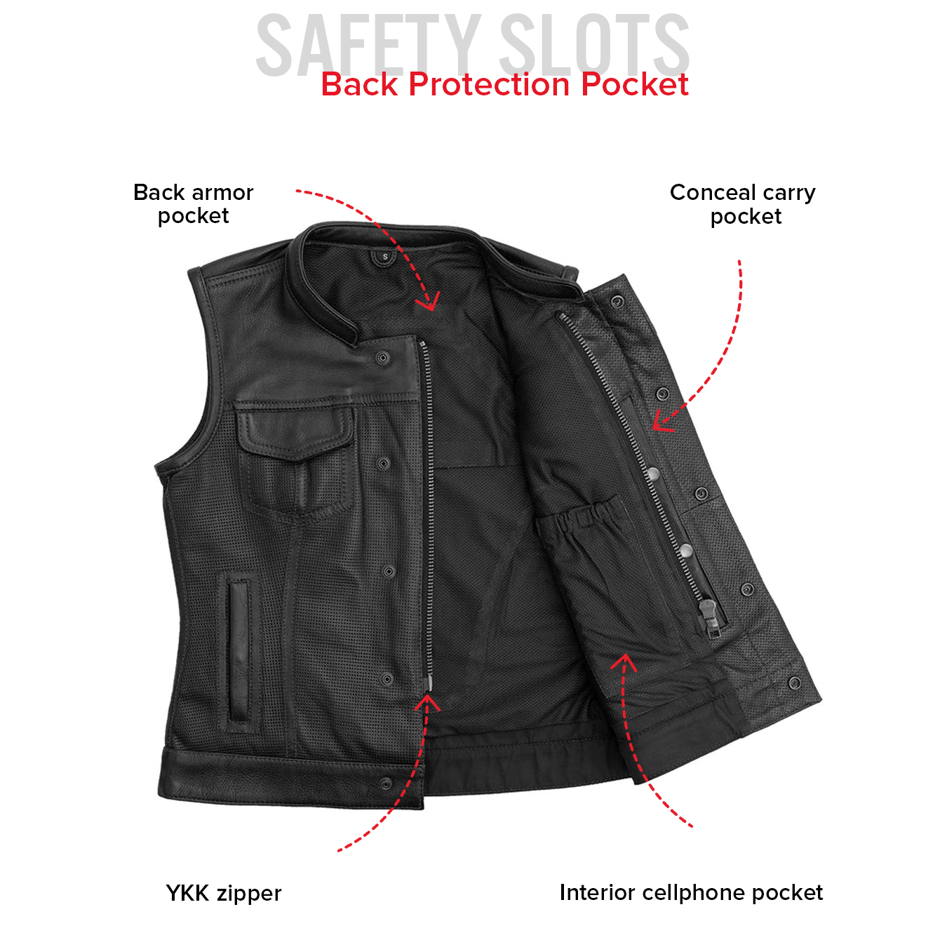 JESSICA PERFORATED LEATHER VEST
