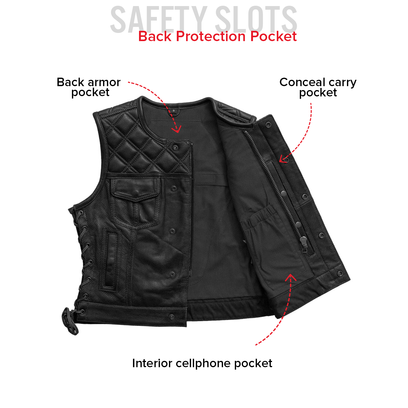 BONNIE PERFORATED WOMEN'S LEATHER VEST