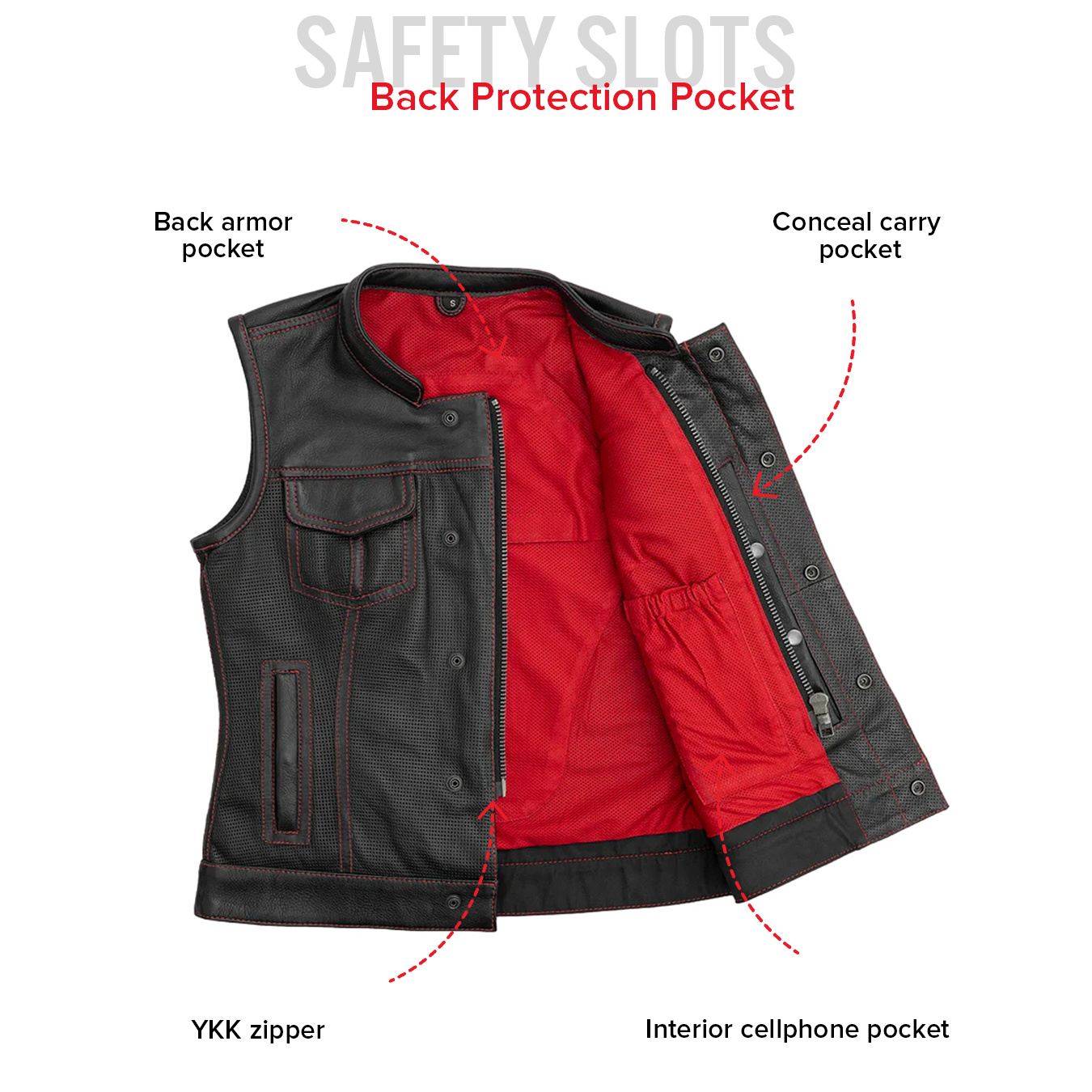 JESSICA PERFORATED LEATHER VEST