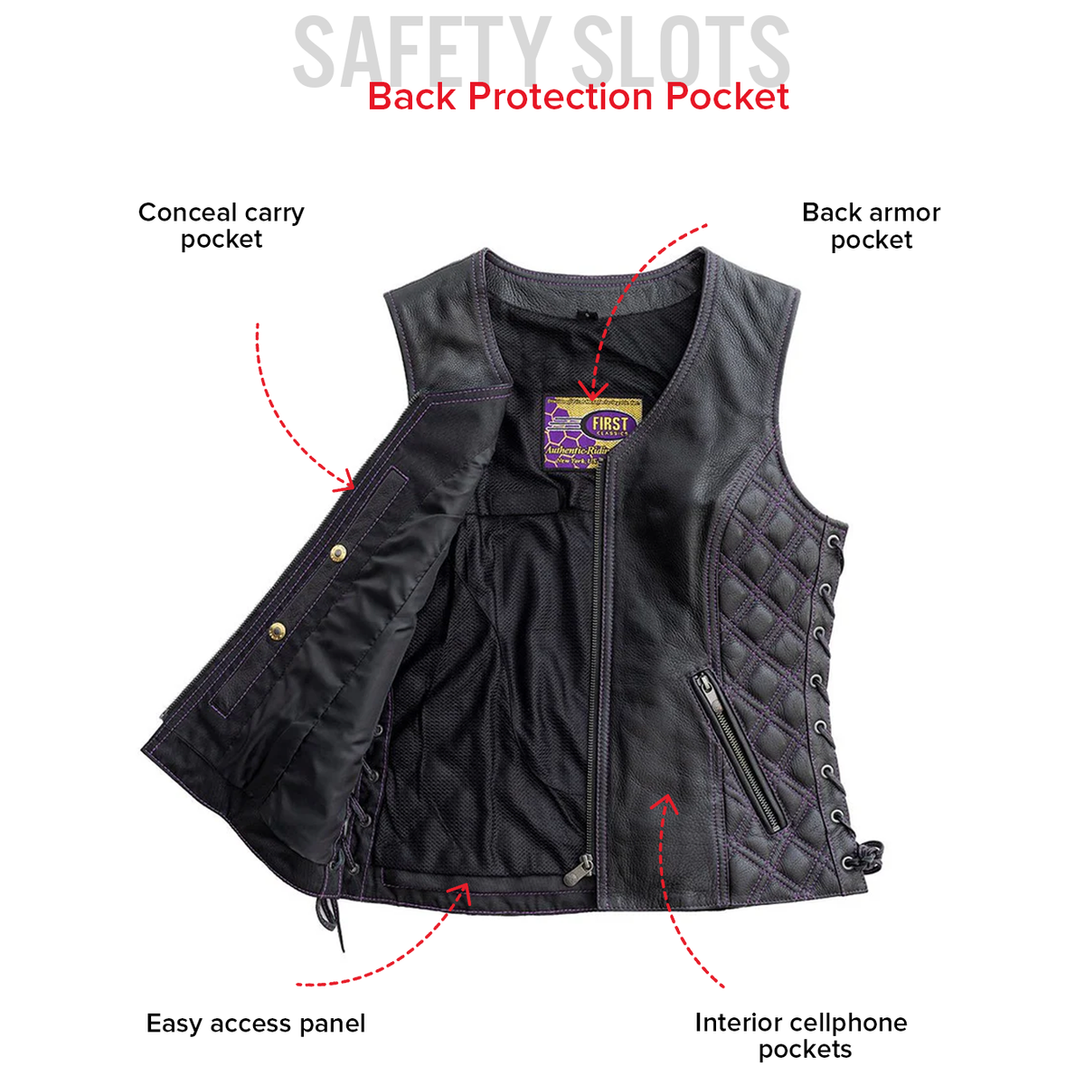 Bandida Women's Motorcycle Leather Vest