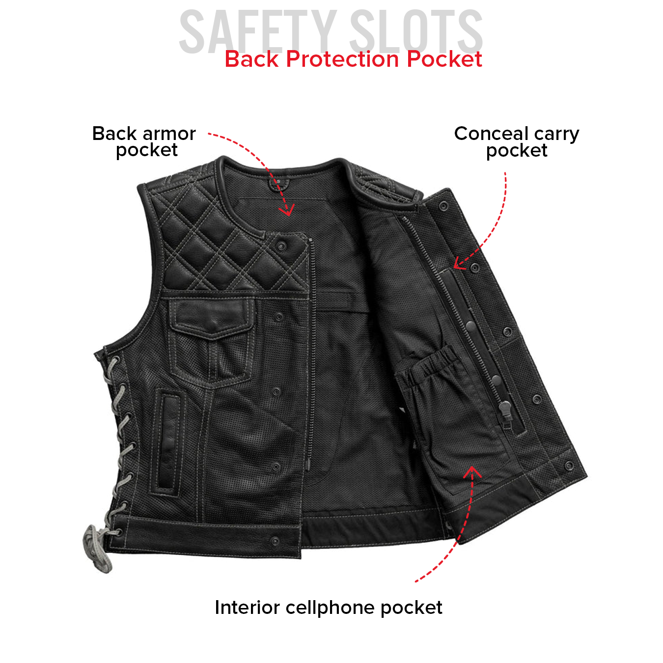 BONNIE PERFORATED WOMEN'S LEATHER VEST