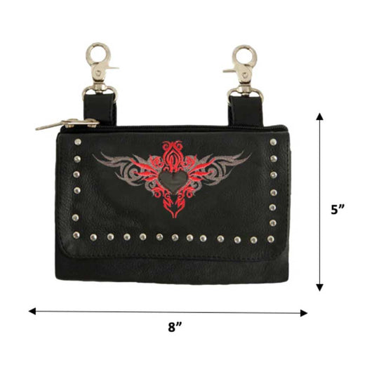 RED HEART CLIP ON BAG