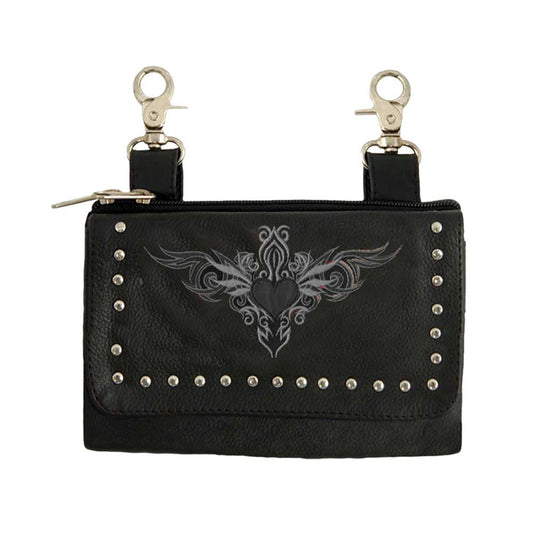 GRAY HEART CLIP ON BAG