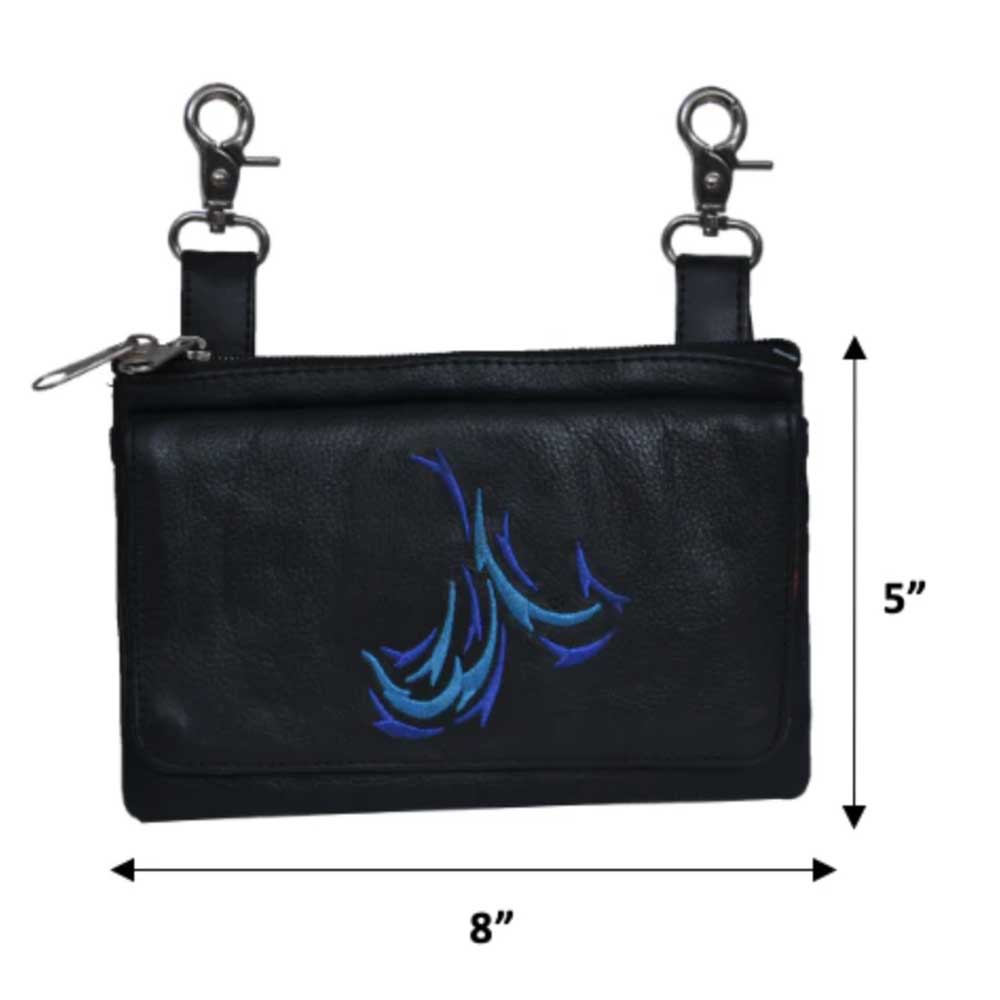 BLUE BARBED CLIP ON BAG