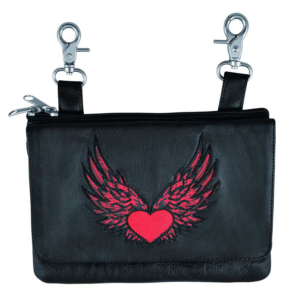 RED HEART WING CLIP ON BAG