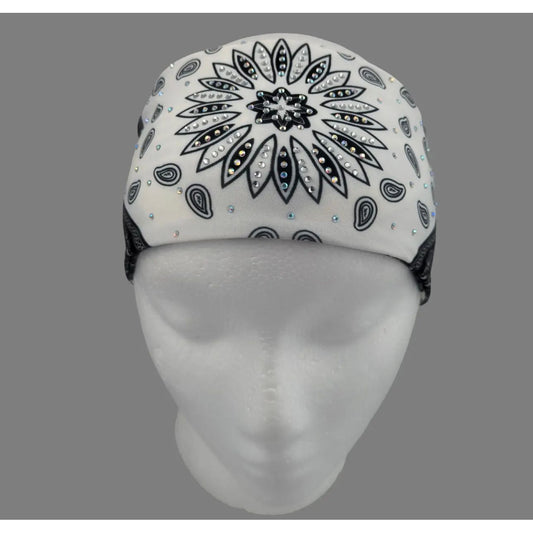 WHITE STARBURST PAISLEY HEADBAND