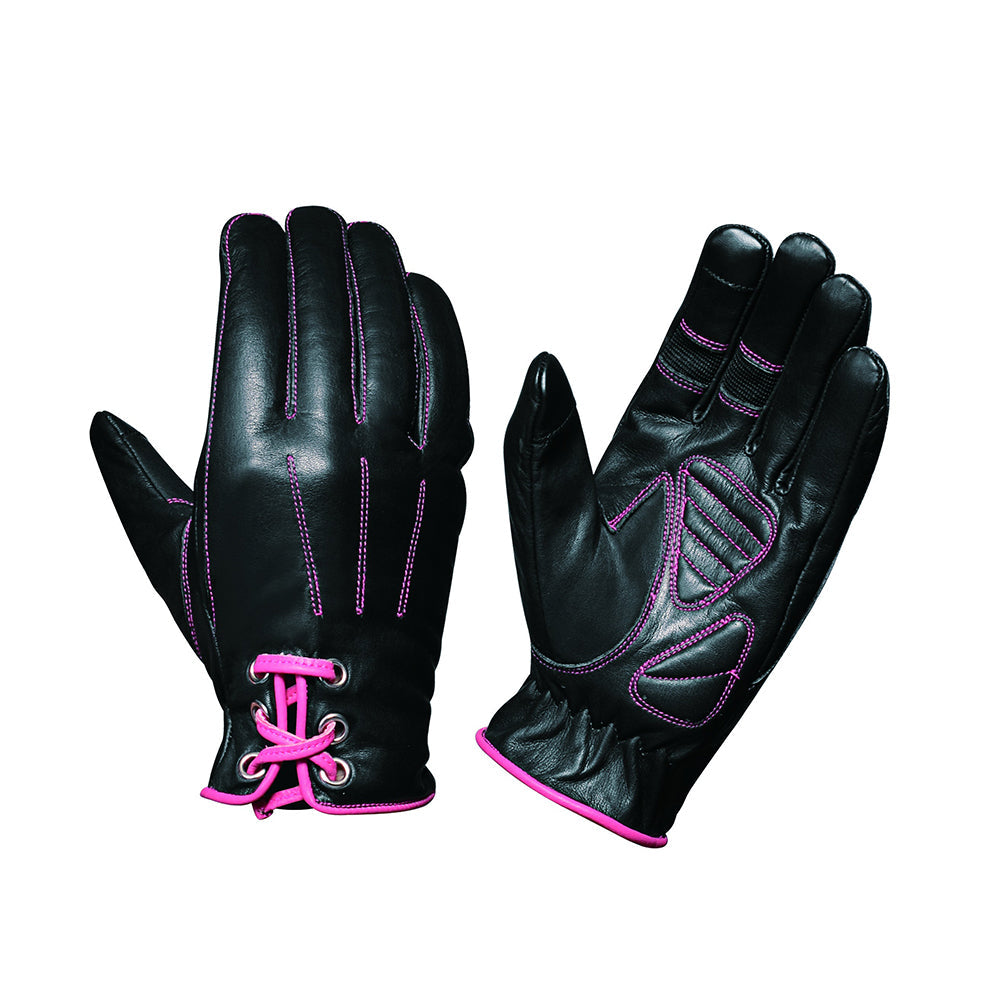PINK LACE FULL FINGER GLOVES