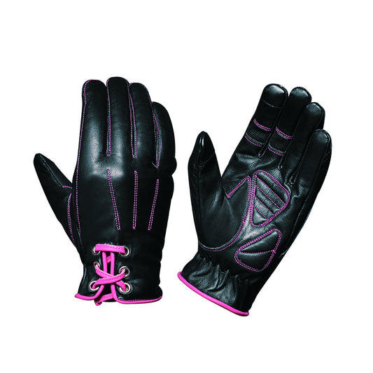 PINK LACE FULL FINGER GLOVES