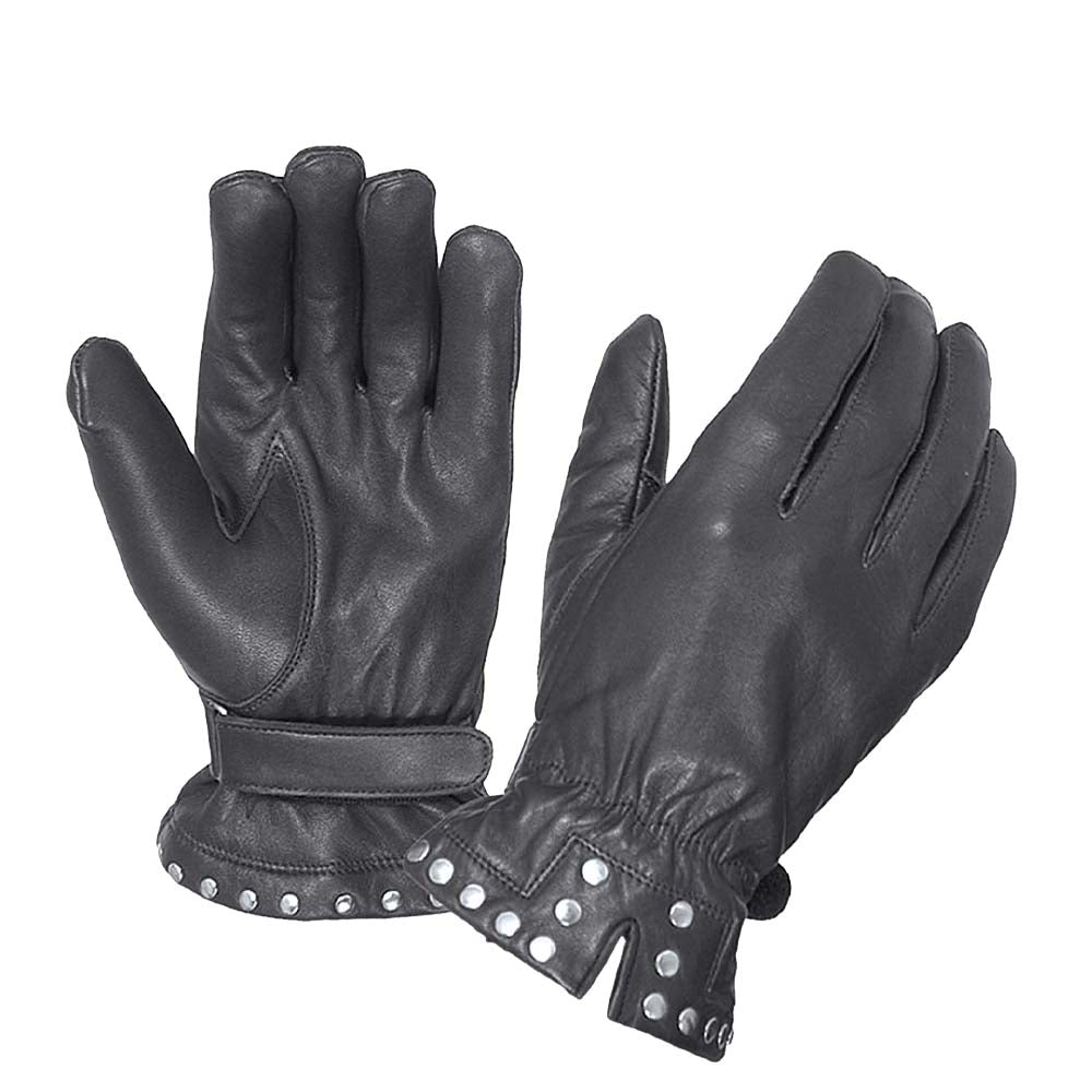 rivet handschuhe Ladies Full Finger Studded Gloves Black / XS